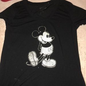 Mickey Mouse Black V-Neck